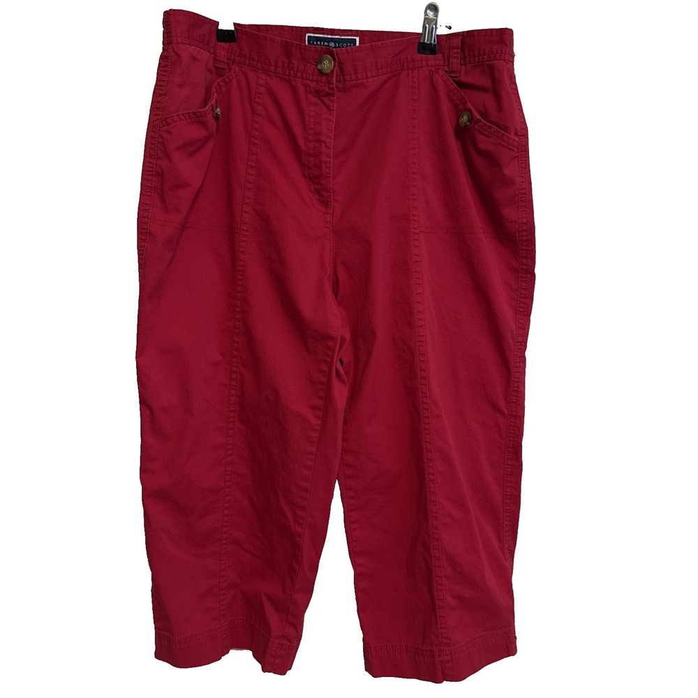 Karen Scott Womens Comfort Waist‎ Capri Pants 14 Coastal Casual Resort Vacation